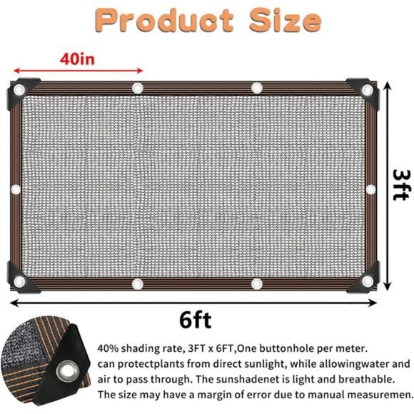 ShadeCloth for Garden Plants Greenhouse,40-50% Sunblock Shade Neting for Outdoor - Picture 2 of 7
